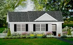 Ranch House Plan Front of Home - Stockton Hill Country Cottage 156D-0005 - Shop House Plans and More