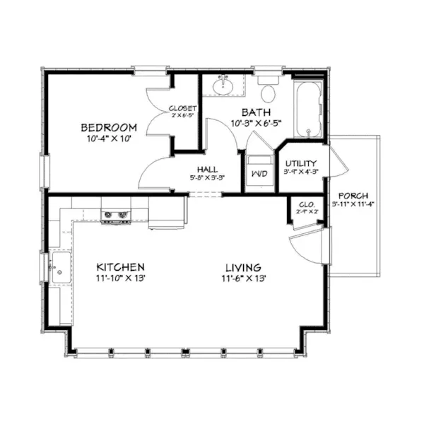 Vacation House Plan First Floor - Bougainville Country Cottage 156D-0013 - Search House Plans and More