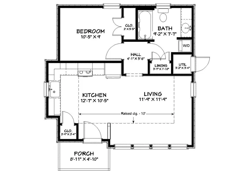 Bungalow House Plan First Floor - Lydia Country Cottage Home 156D-0014 - Shop House Plans and More