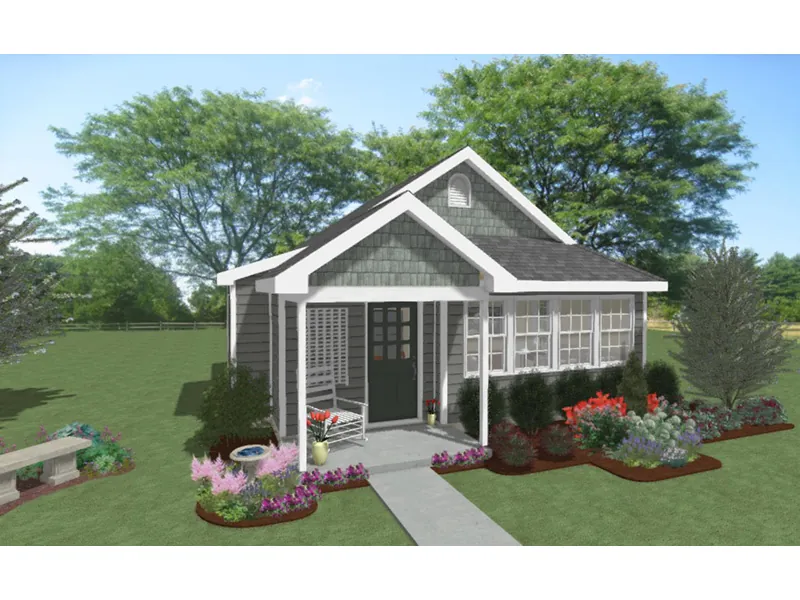 Bungalow House Plan Front Photo 01 - Lydia Country Cottage Home 156D-0014 - Shop House Plans and More