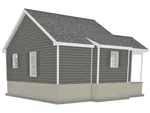 Bungalow House Plan Rear Photo 01 - Lydia Country Cottage Home 156D-0014 - Shop House Plans and More