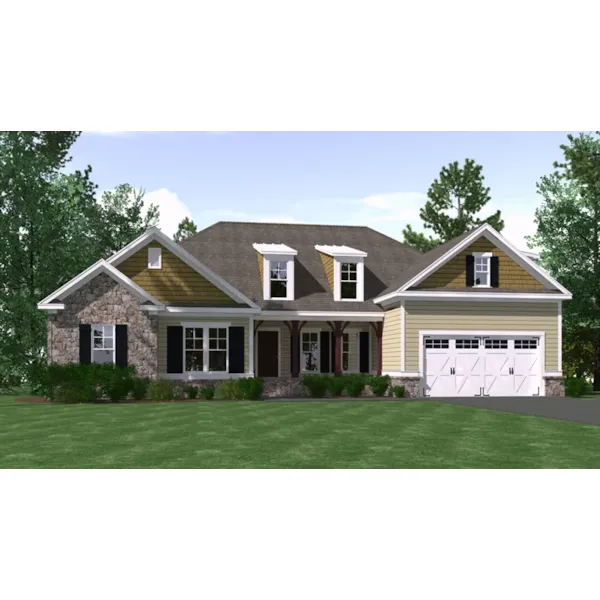 Ranch House Plan Front of Home - Forest Grove Ranch Home 157D-0003 - Search House Plans and More