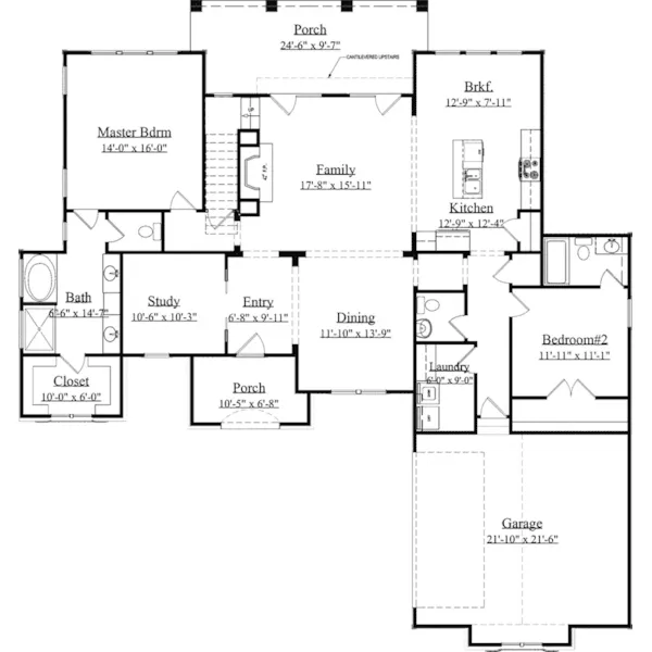 European House Plan First Floor - Catarina European Home 157D-0004 - Search House Plans and More