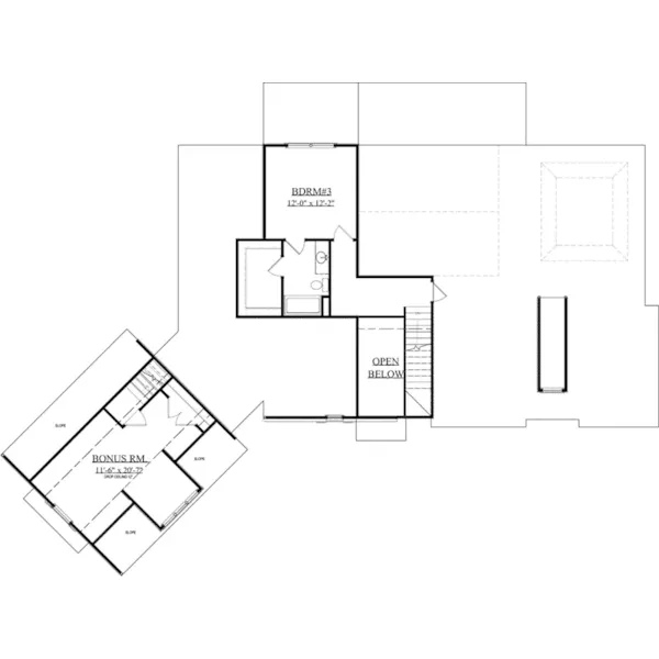 Mountain House Plan Second Floor - Bordeaux Bay Ranch Home 157D-0005 - Search House Plans and More