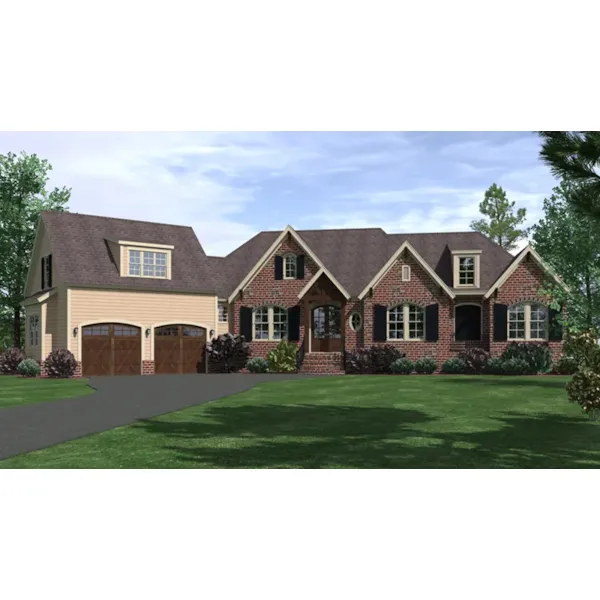 Mountain House Plan Front of Home - Bordeaux Bay Ranch Home 157D-0005 - Search House Plans and More