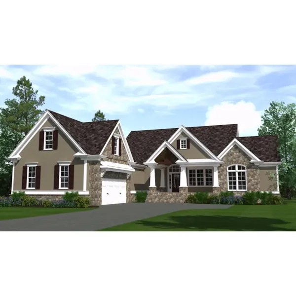 Arts & Crafts House Plan Front of Home - Dowling Hill Craftsman Home 157D-0007 - Search House Plans and More