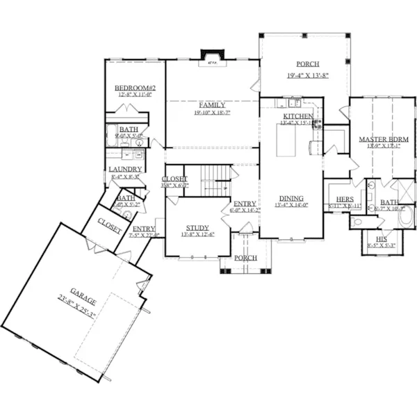 Arts & Crafts House Plan First Floor - Fernmill Luxury Home 157D-0008 - Search House Plans and More