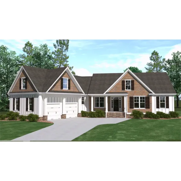 Country House Plan Front of Home - Grove Heights Ranch Home 157D-0009 - Search House Plans and More