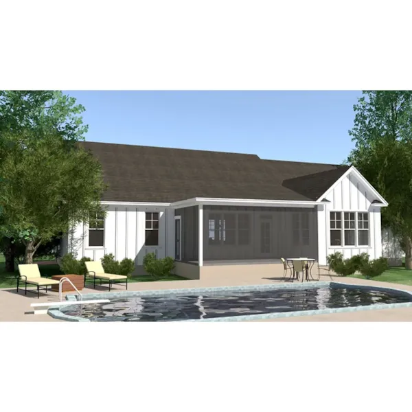 Country House Plan Rear Photo 01 - Grove Heights Ranch Home 157D-0009 - Search House Plans and More