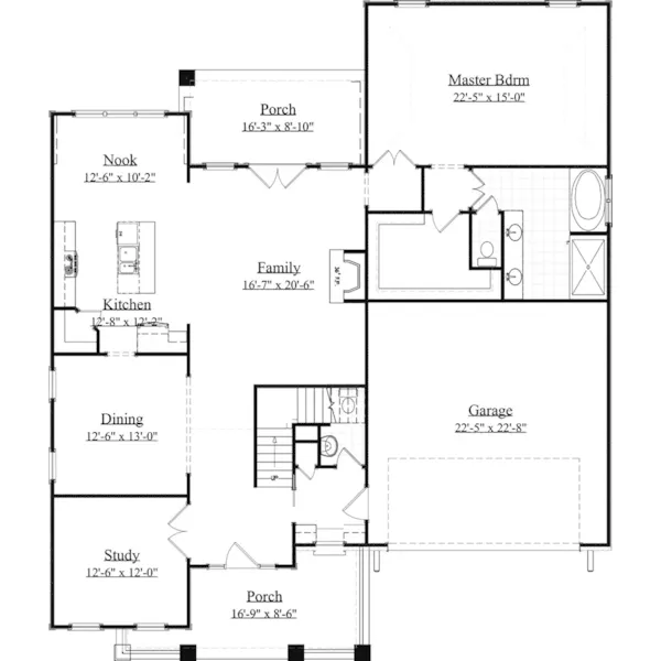 Farmhouse Plan First Floor - Haley Lane Modern Farmhouse 157D-0010 - Search House Plans and More