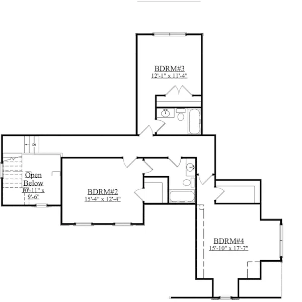 Traditional House Plan Second Floor - Laurel Farm Two-Story Home 157D-0011 - Shop House Plans and More