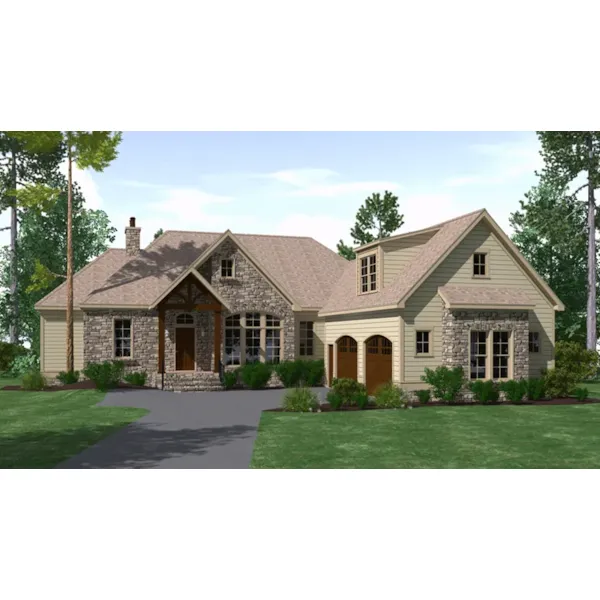 Craftsman House Plan Front of Home - Sheffield Bay Rustic Home 157D-0013 - Shop House Plans and More