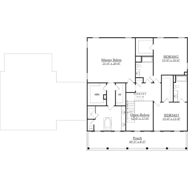 Traditional House Plan Second Floor - Tarlton Hill Plantation Home 157D-0014 - Shop House Plans and More