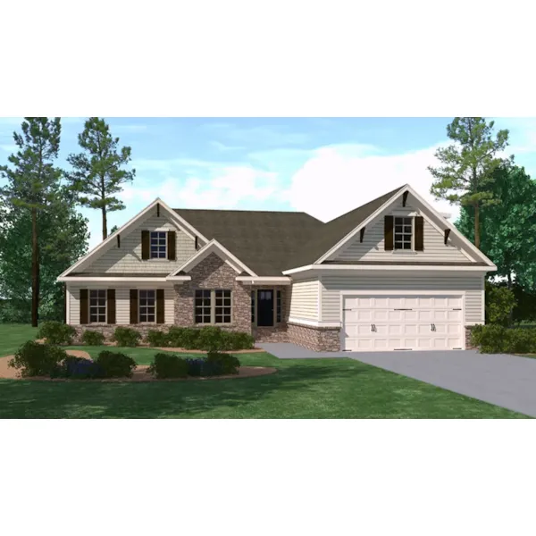 Rustic House Plan Front of Home - Tate Farm Ranch Home 157D-0015 - Shop House Plans and More