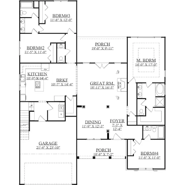 Traditional House Plan First Floor - Moore Hill Traditional Home 157D-0016 - Shop House Plans and More