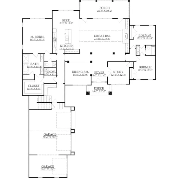 Mountain House Plan First Floor - Cromwell Hill Rustic Home 157D-0017 - Search House Plans and More