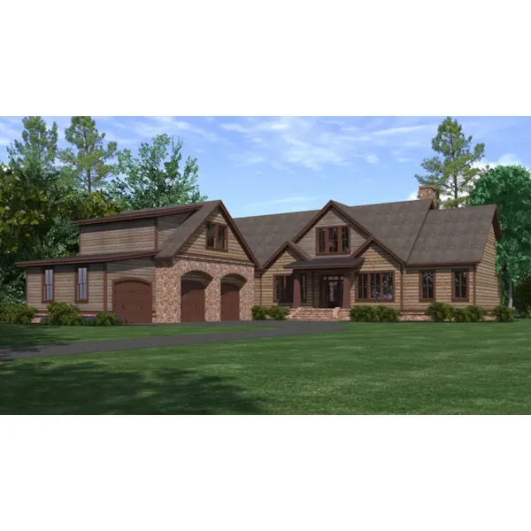 Mountain House Plan Front of Home - Cromwell Hill Rustic Home 157D-0017 - Search House Plans and More