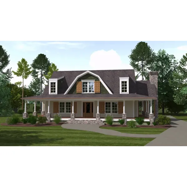 Country House Plan Front of Home - Barnett Hill Farmhouse 157D-0018 - Search House Plans and More