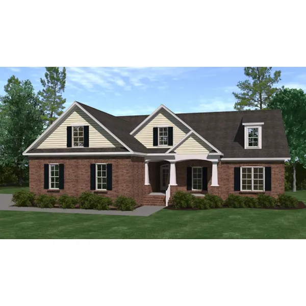 Traditional House Plan Front of Home - Anson Cliff Ranch Home 157D-0019 - Search House Plans and More