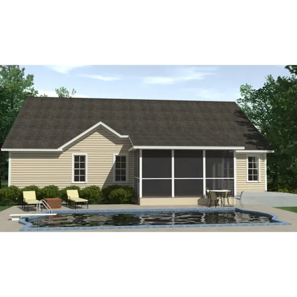 Traditional House Plan Rear Photo 01 - Anson Cliff Ranch Home 157D-0019 - Search House Plans and More