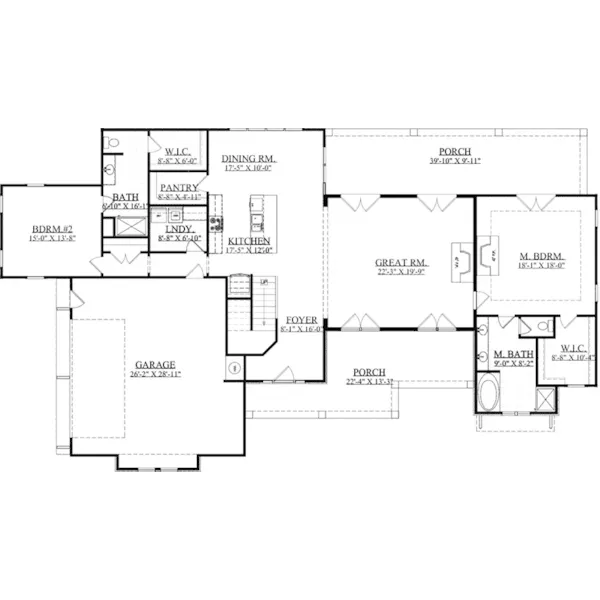 Rustic House Plan First Floor - Craft Farm Rustic Home 157D-0021 - Search House Plans and More