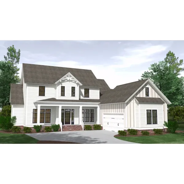 Arts & Crafts House Plan Front of Home - Noralie Run Country Farmhouse 157D-0022 - Shop House Plans and More