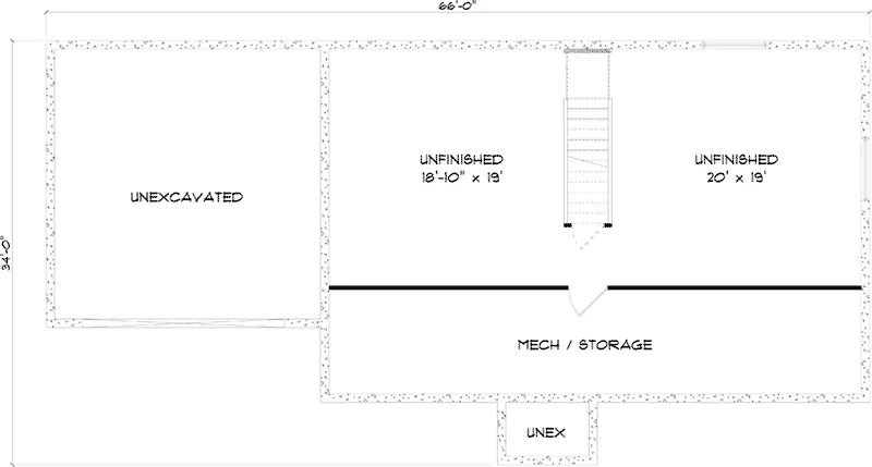 Traditional House Plan Basement Floor - Winchell Ranch Home 159D-0001 - Shop House Plans and More