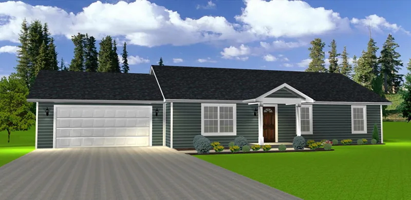 Traditional House Plan Front of Home - Winchell Ranch Home 159D-0001 - Shop House Plans and More