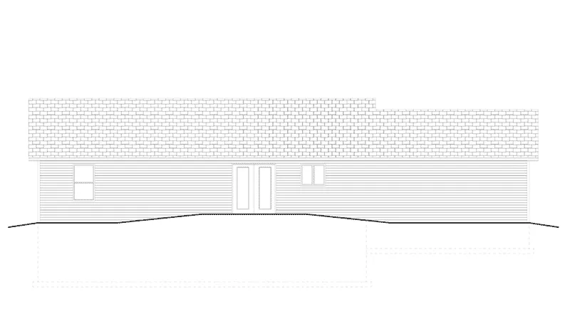 Traditional House Plan Rear Elevation - Winchell Ranch Home 159D-0001 - Shop House Plans and More