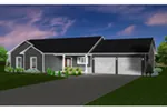 Ranch House Plan Front of House 159D-0002