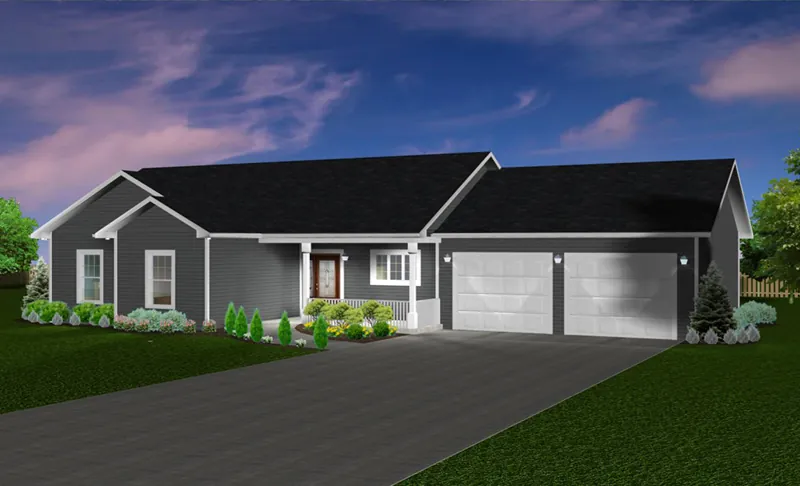 Traditional House Plan Front of Home - Abbey Ranch Home 159D-0002 - Search House Plans and More