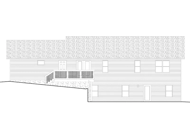 Traditional House Plan Rear Elevation - Abbey Ranch Home 159D-0002 - Search House Plans and More