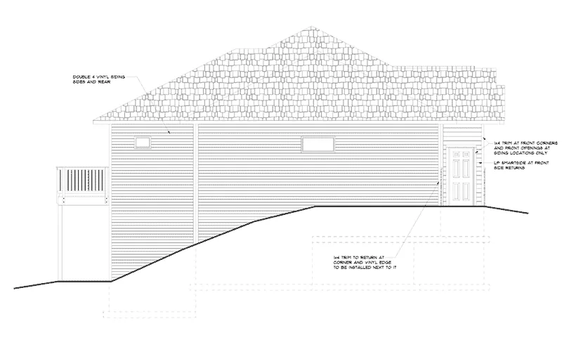 Traditional House Plan Left Elevation - Camille Court Ranch Home 159D-0003 - Search House Plans and More