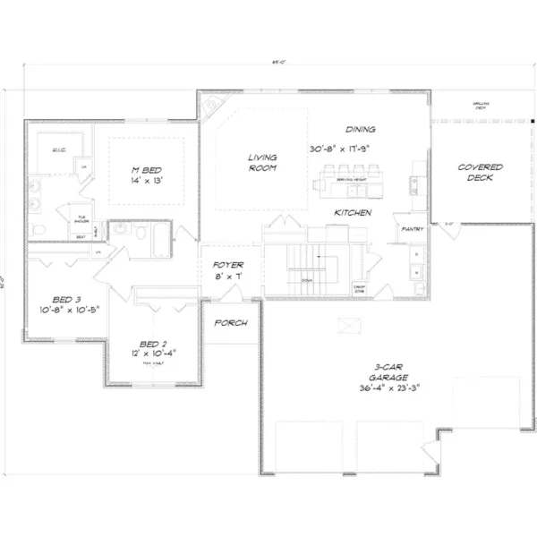 Ranch House Plan First Floor - Frances Bend Rustic Ranch Home 159D-0006 - Search House Plans and More