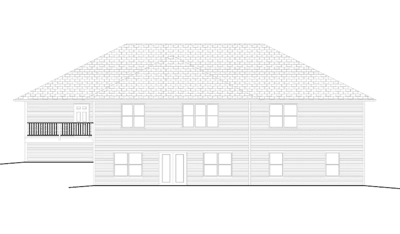 Ranch House Plan Rear Elevation - Frances Bend Rustic Ranch Home 159D-0006 - Search House Plans and More