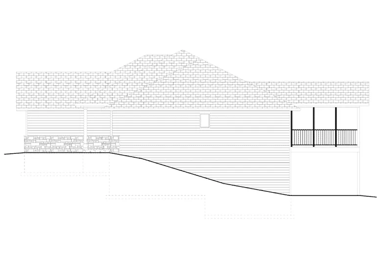 Country House Plan Right Elevation - Staples Hollow Ranch Home 159D-0008 - Shop House Plans and More