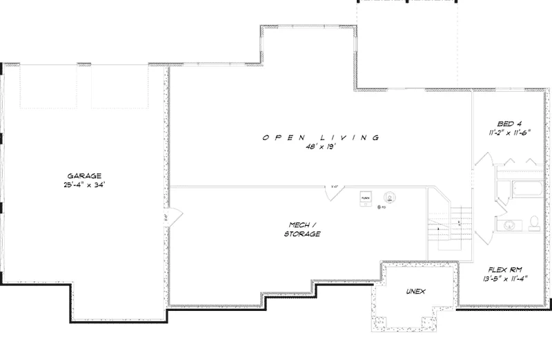 Mountain House Plan Basement Floor - Morrow Flatts Craftsman Home 159D-0009 - Shop House Plans and More