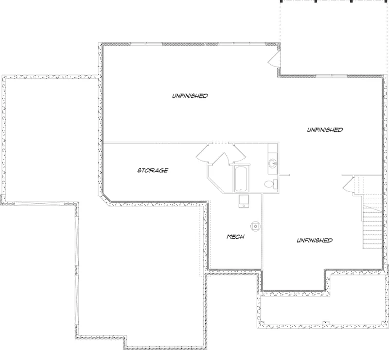 Country House Plan Basement Floor - Peterson Craftsman Home 159D-0010 - Shop House Plans and More