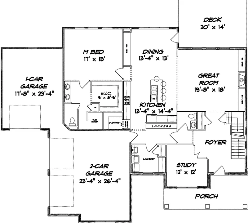 Country House Plan First Floor - Peterson Craftsman Home 159D-0010 - Shop House Plans and More