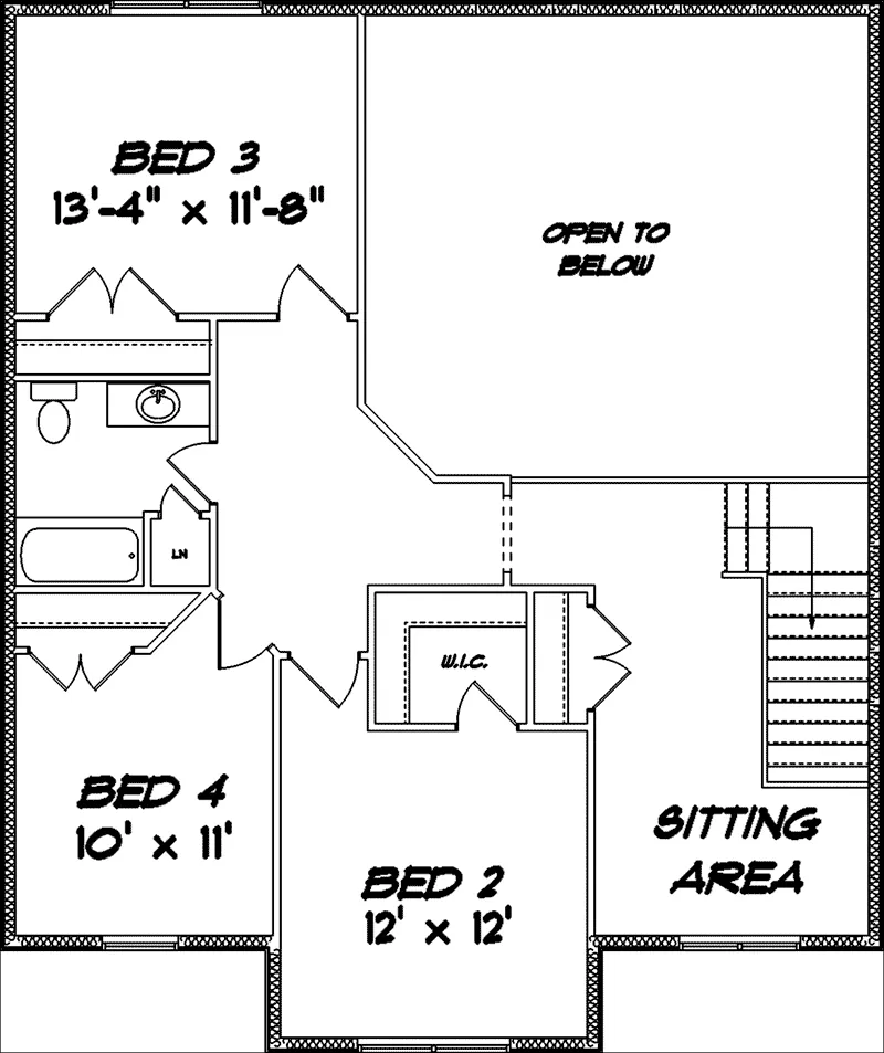 Country House Plan Second Floor - Peterson Craftsman Home 159D-0010 - Shop House Plans and More