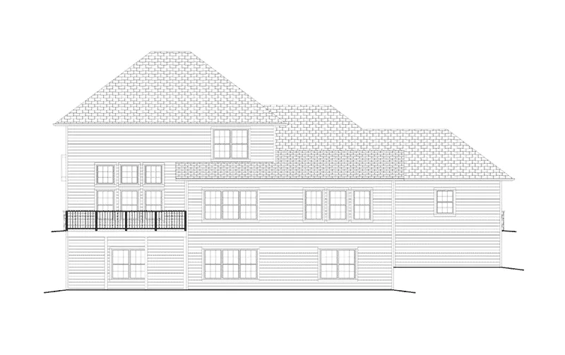 Country House Plan Rear Elevation - Peterson Craftsman Home 159D-0010 - Shop House Plans and More