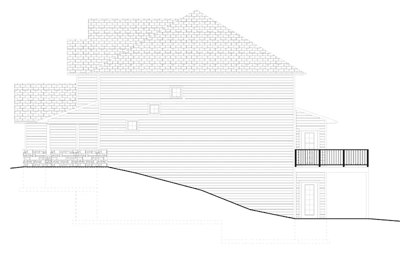 Country House Plan Right Elevation - Peterson Craftsman Home 159D-0010 - Shop House Plans and More