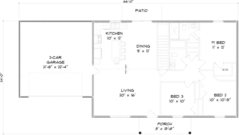 Country House Plan First Floor - Roxburg Traditional Ranch Home 159D-0011 - Shop House Plans and More