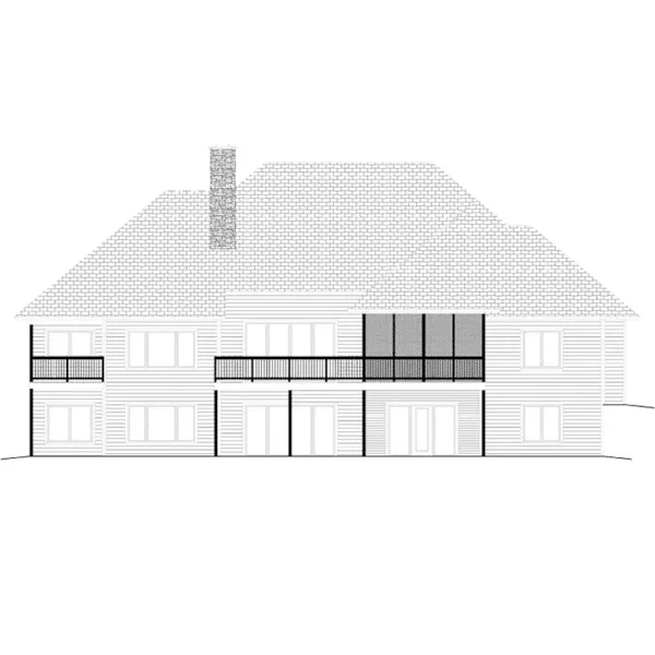 Rustic House Plan Rear Elevation - Mattox Craftsman Home 159D-0012 - Shop House Plans and More