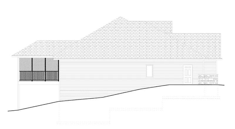 Rustic House Plan Left Elevation - Jenkins Bend Ranch Home 159D-0013 - Search House Plans and More