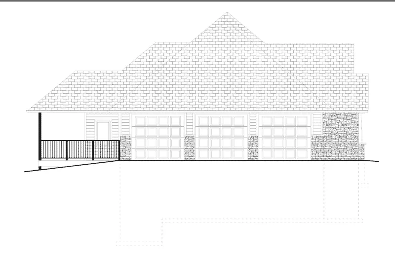 Prairie House Plan Left Elevation - Lori Hill Craftsman Home 159D-0014 - Shop House Plans and More