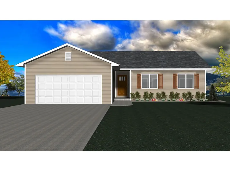 Ranch House Plan Front of Home - Frost Hollow Ranch Home 159D-0016 - Search House Plans and More