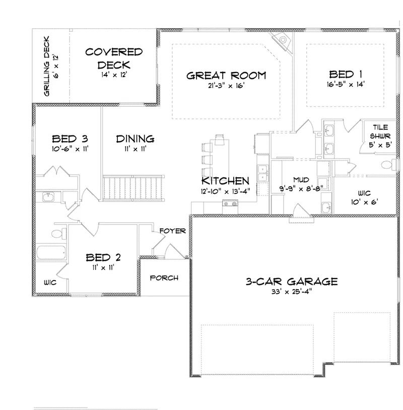 Traditional House Plan First Floor - 159D-0018 - Shop House Plans and More