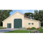 Building Plans Front of Home - Lang Workshop Barn 160D-7500 | House Plans and More