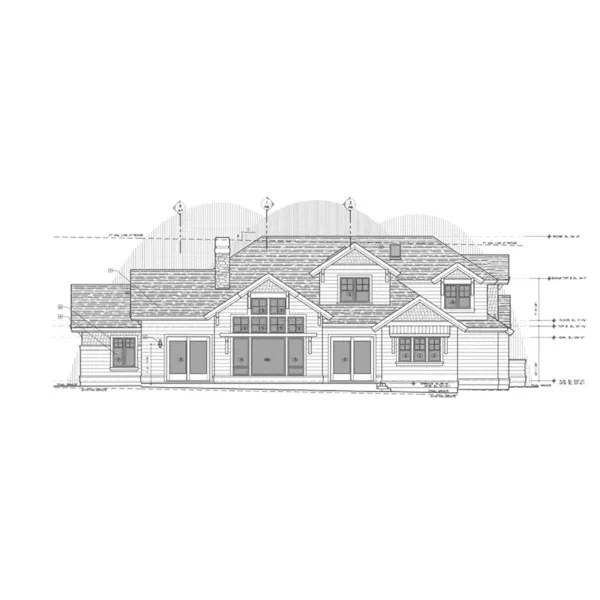 Arts & Crafts House Plan Rear Elevation - Cole Ridge Rustic Luxury Home 161D-0002 - Search House Plans and More